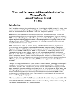 Water and Environmental Research Institute of the Western Pacific