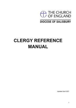 Salisbury Diocesan Clergy Reference Manual April 2021