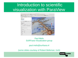 Introduction to Scientific Visualization with Paraview