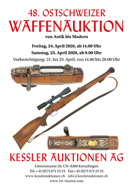 48. OSTSCHWEIZER WAFFENAUKTION Von Antik Bis Modern