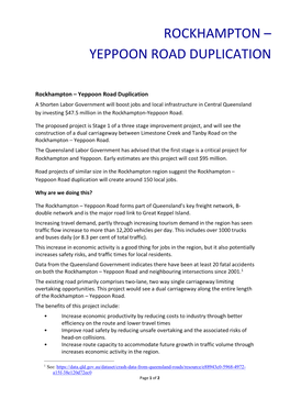 Rockhampton – Yeppoon Road Duplication