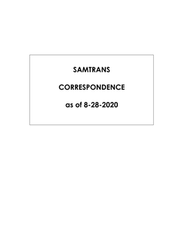 SAMTRANS CORRESPONDENCE As of 8-28-2020