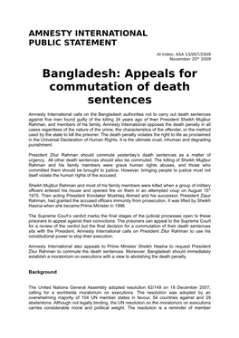 Appeals for Commutation of Death Sentences