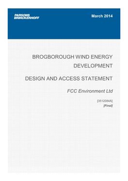 Brogborough Wind Energy Development Design and Access