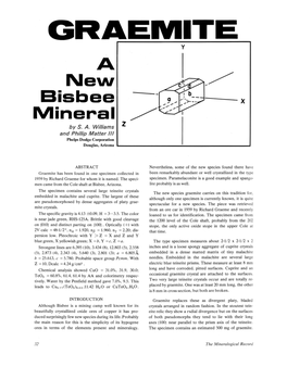 GRAEMITE Y a New Bisbee X Mineral by S