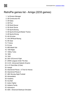 Retropie Games List - Amiga (2233 Games)