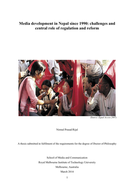Media Development in Nepal Since 1990: Challenges and Central Role of Regulation and Reform
