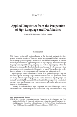 Voices and Practices in Applied Linguistics