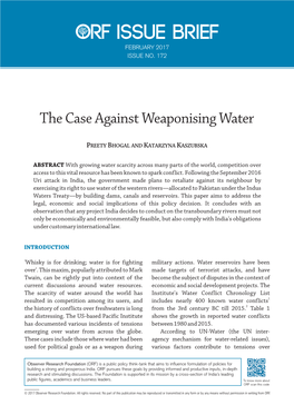 The Case Against Weaponising Water