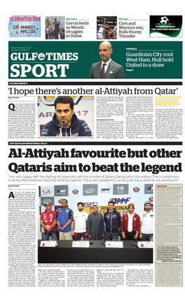 Al-Attiyah Favourite but Other Qataris Aim to Beat the Legend