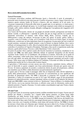 Breve Storia Dell'economia Serravallese