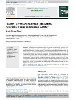Protein–Glycosaminoglycan Interaction