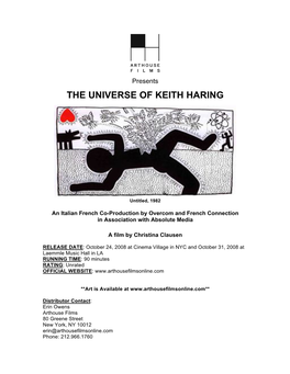 THE UNIVERSE of KEITH HARING Press Notes