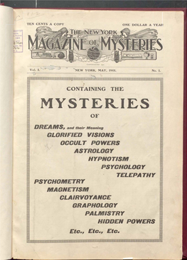 NY Magazine of Mysteries V1 N1 May 1901