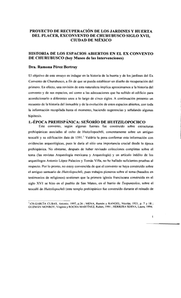 Proyecto De Recuperacion De Los Jardines Y Hiterta Del Placer, Exconvento De Churubusco Siglo Xvii, Ciudad De Mexico Histo