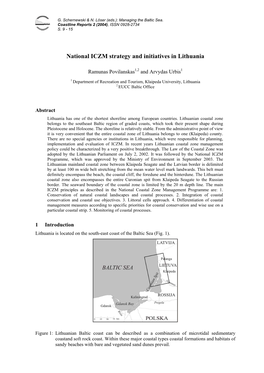 National ICZM Strategy and Initiatives in Lithuania