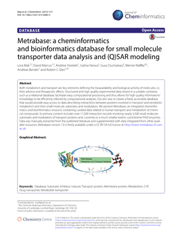 Metrabase: a Cheminformatics and Bioinformatics Database for Small