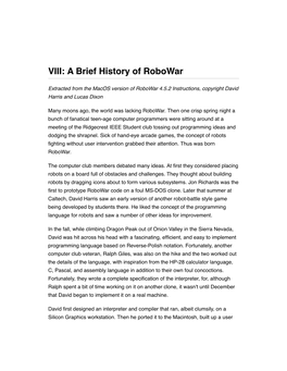 A Brief History of Robowar