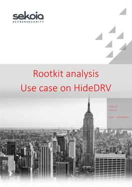 Rootkit Analysis Use Case on Hidedrv