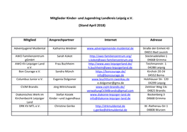 Mitglieder Kinder- Und Jugendring Landkreis Leipzig Ev