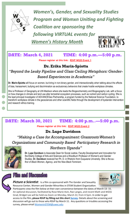 Women's, Gender, and Sexuality Studies Program and Womxn