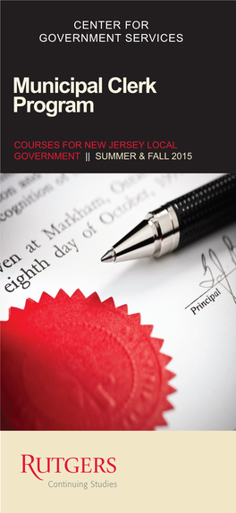 Municipal Clerk Program Government Services