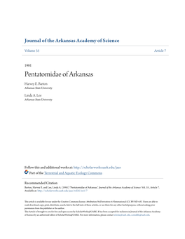 Pentatomidae of Arkansas Harvey E