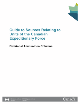 Divisional Ammunition Columns