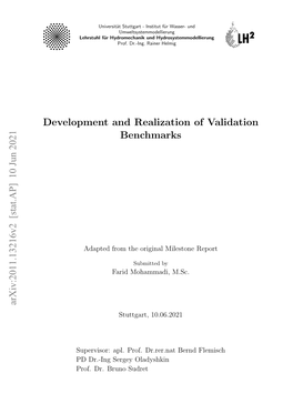 Development and Realization of Validation Benchmarks Arxiv