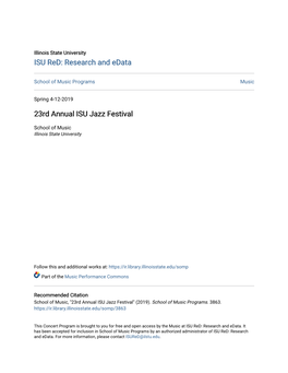 23Rd Annual ISU Jazz Festival