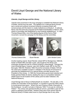David Lloyd George and the National Library of Wales