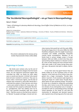 The 'Accidental Neuropathologist' – on 40 Years in Neuropathology