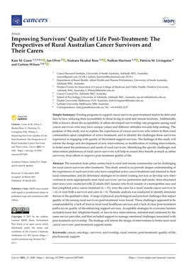 The Perspectives of Rural Australian Cancer Survivors and Their Carers