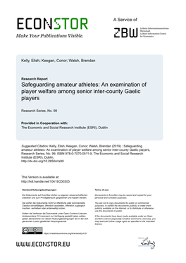 Safeguarding Amateur Athletes: an Examination of Player Welfare Among Senior Inter-County Gaelic Players