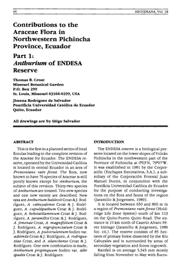 Croat T. B. & J. R. D. Salvador, 1995, Contributions to the Araceae Flora