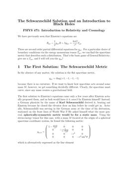 The Schwarzschild Metric