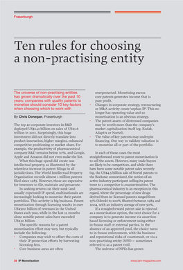 Ten Rules for Choosing a Non-Practising Entity