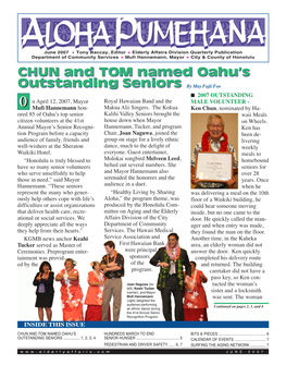 CHUN and TOM Named Oahu's Outstanding Seniors
