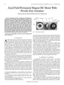 Axial Field Permanent Magnet DC Motor with Powder Iron Armature Suleiman M