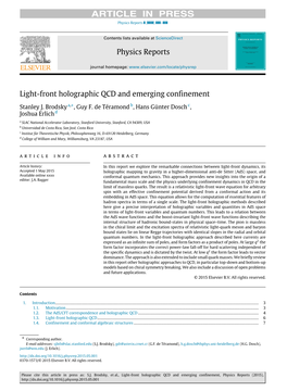 Light-Front Holographic QCD and Emerging Confinement