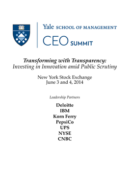 Transforming with Transparency: Investing in Innovation Amid Public