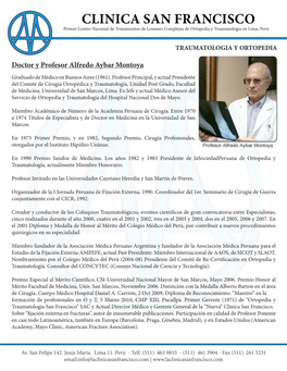 ISCO CLINICA SAN FRANCISCO Primer Centro Nacional De Tratamientos De Lesiones Complejas De Ortopedia Y Traumatología En Lima, Perú