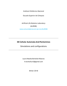 3D Cellular Automata and Pentominos