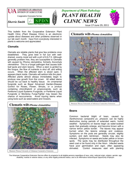 Plant Health Clinic News, Issue 17, 2011