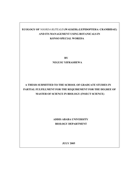 ) Konso Special Woreda by Negusu Yifrashewa a Thesis Submitted to the School of Graduate Studies in Partial Fulfil