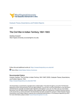 The Civil War in Indian Territory, 1861-1865