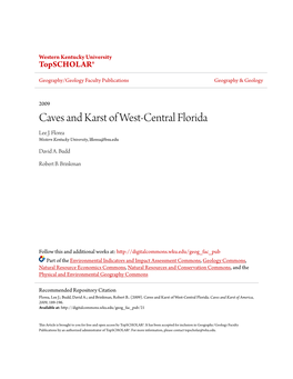 Caves and Karst of West-Central Florida Lee J
