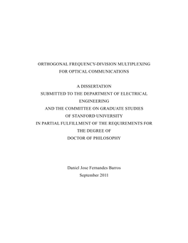 Orthogonal Frequency-Division Multiplexing for Optical Communications