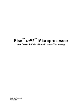 Rise Mp6 Microprocessor
