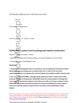 Pyphlawd: a Python Tool for Phylogenetic Dataset Construction